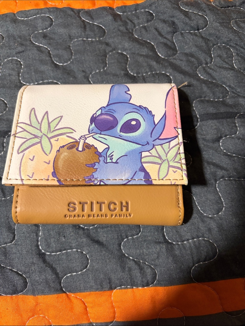 Loungefly Stitch Trifold Wallet in Blue, Tan, Pink and White